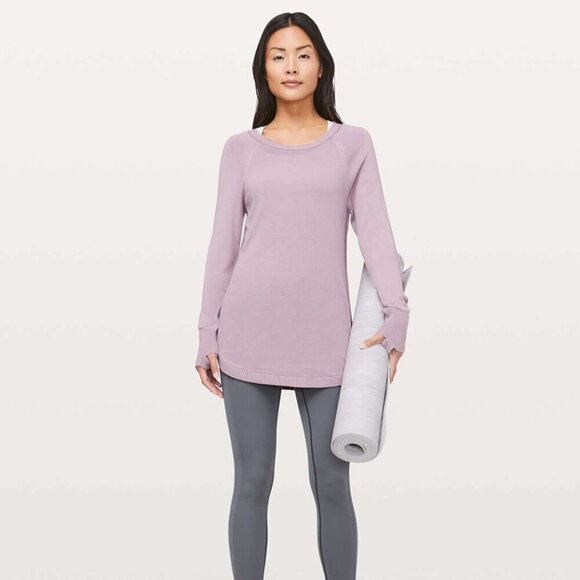 Lululemon Hello Aloe Pullover- Rayon Silk Blend Crew Neck Sweater- Size 6 - Picture 2 of 13